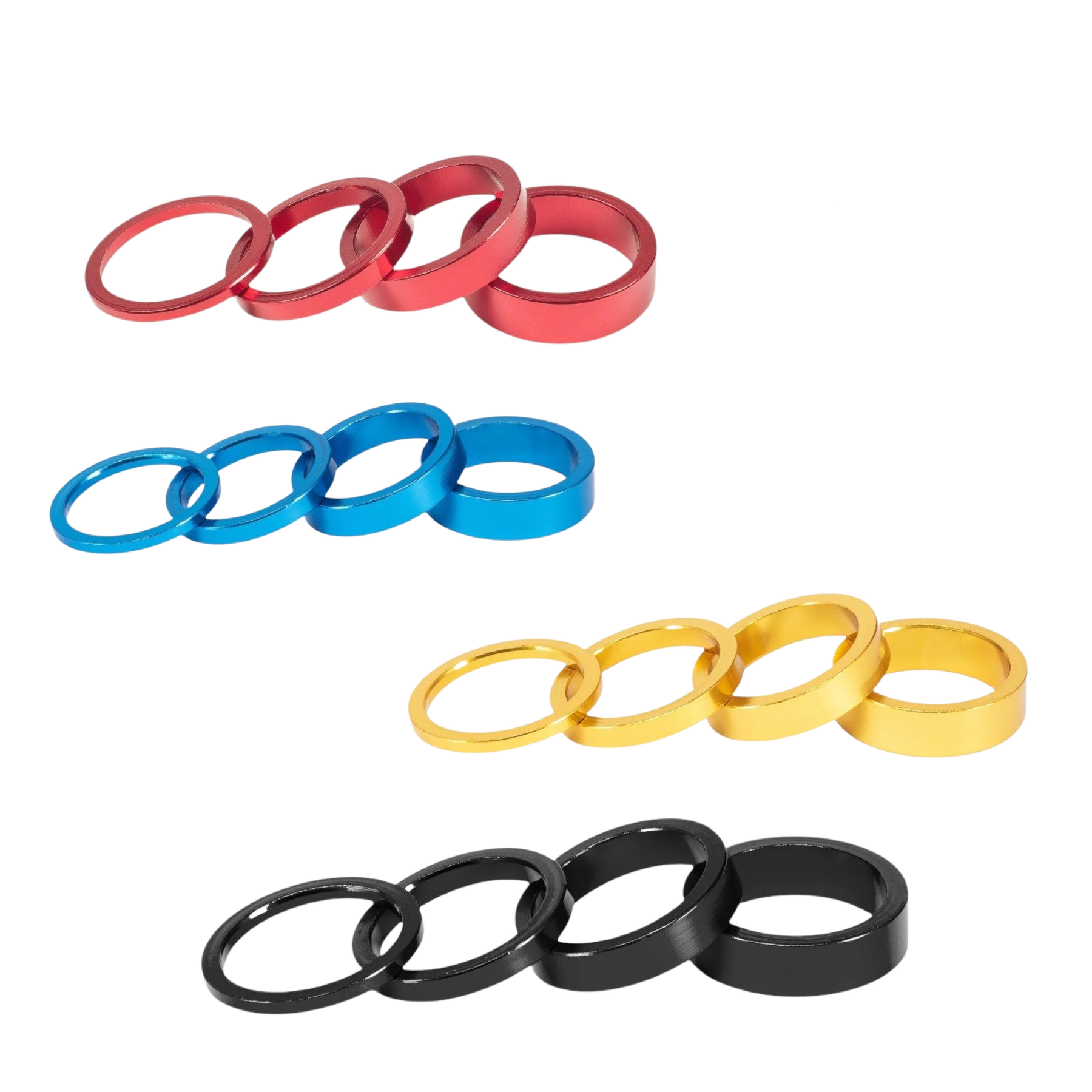 Set Distanziali In Alluminio Per Forcella 1-1/8 - Spessori 3, 5, 8, 10mm (4 Pezzi) - 3