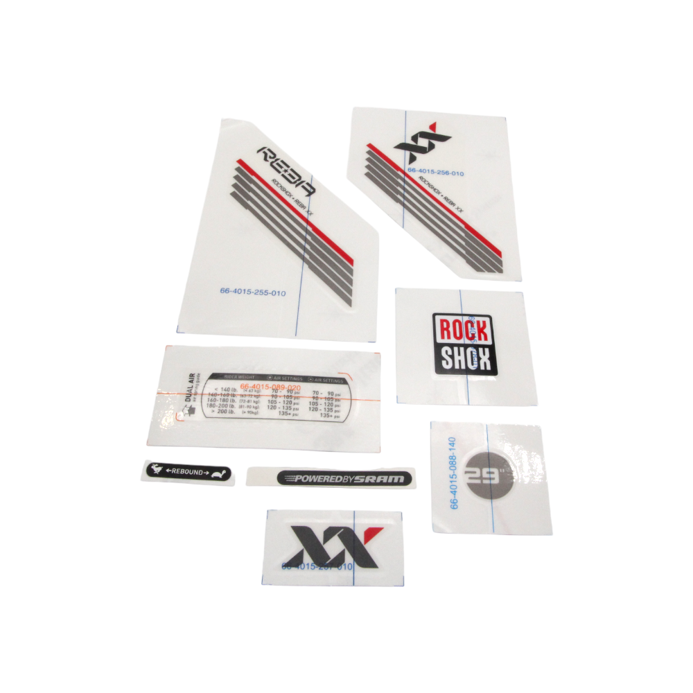 Rock Shox Aufklebersatz Reba XX weiss-rot 11.4015.319.070 #160 - Bikers Base