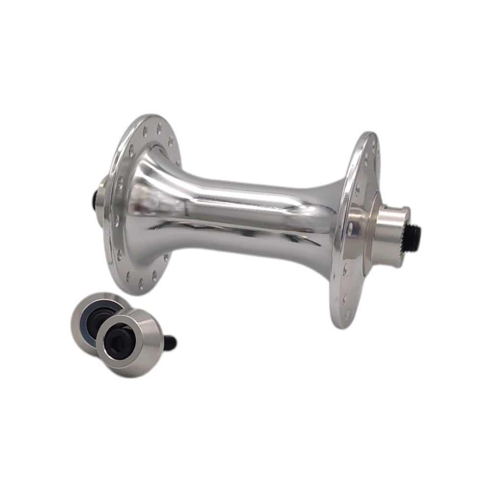 Vorderradnabe Female 28 Loch Silber 9x100 Retro classic design - Bikers Base