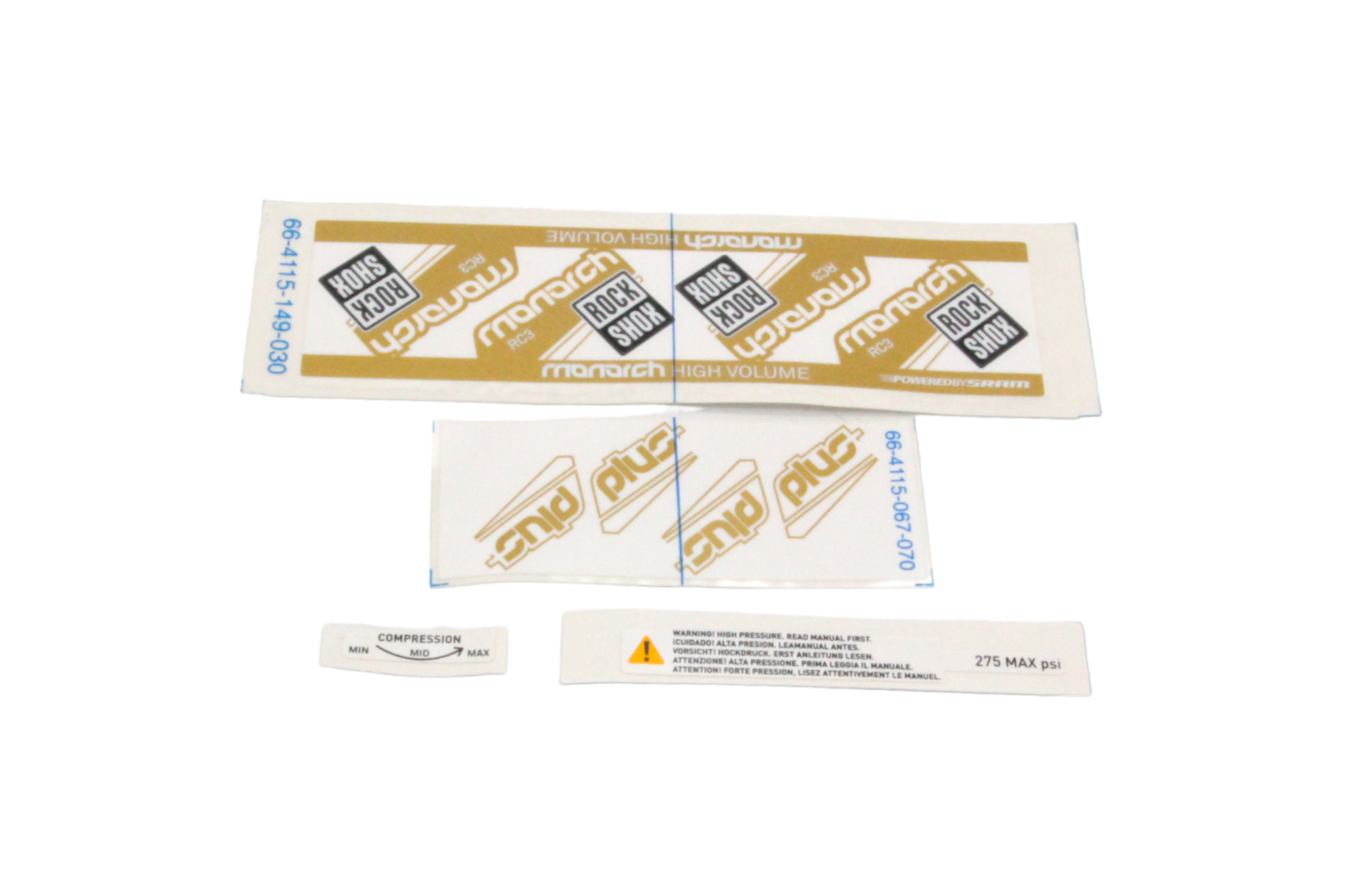 Rock Shox Aufklebersatz Monarch Plus HV gold 11.4115.130.080 #204 - Bikers Base