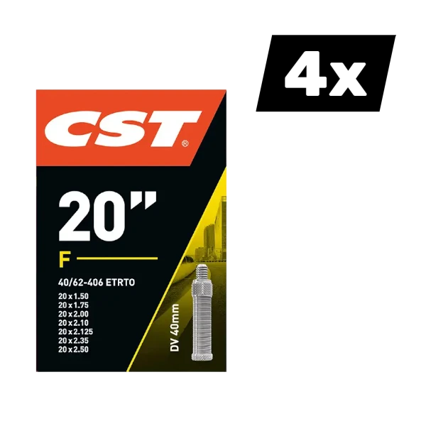 4x CST 20" X 1.50-2.50" Bicycle Inner Tube DV