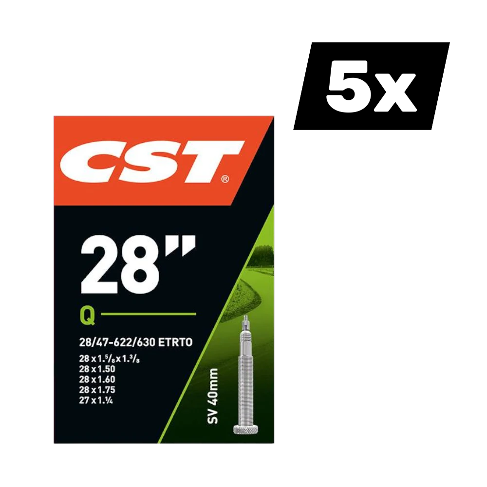 5x CST bicycle inner tube 28 inch Presta valve 40 mm