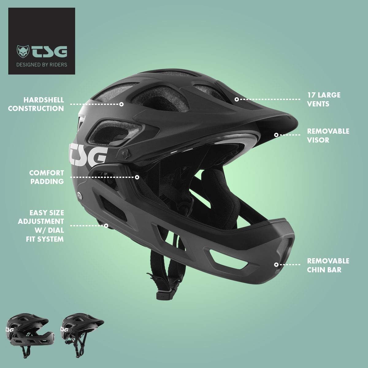 TSG Seek Youth FR BMX / MTB Fullface Helm Kider Vollvisierhelm