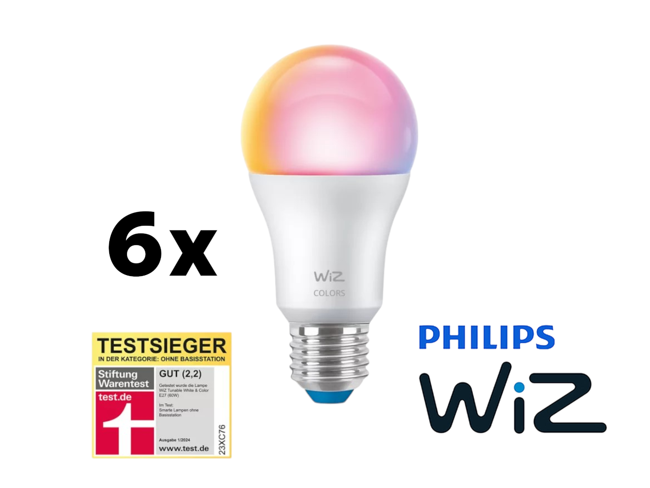 WiZ -  6X WiZ LED - Lampe A60 E27 RGBW 8,5W WLAN, dimmbar App & Sprachsteuerung - Bikers Base BMX
