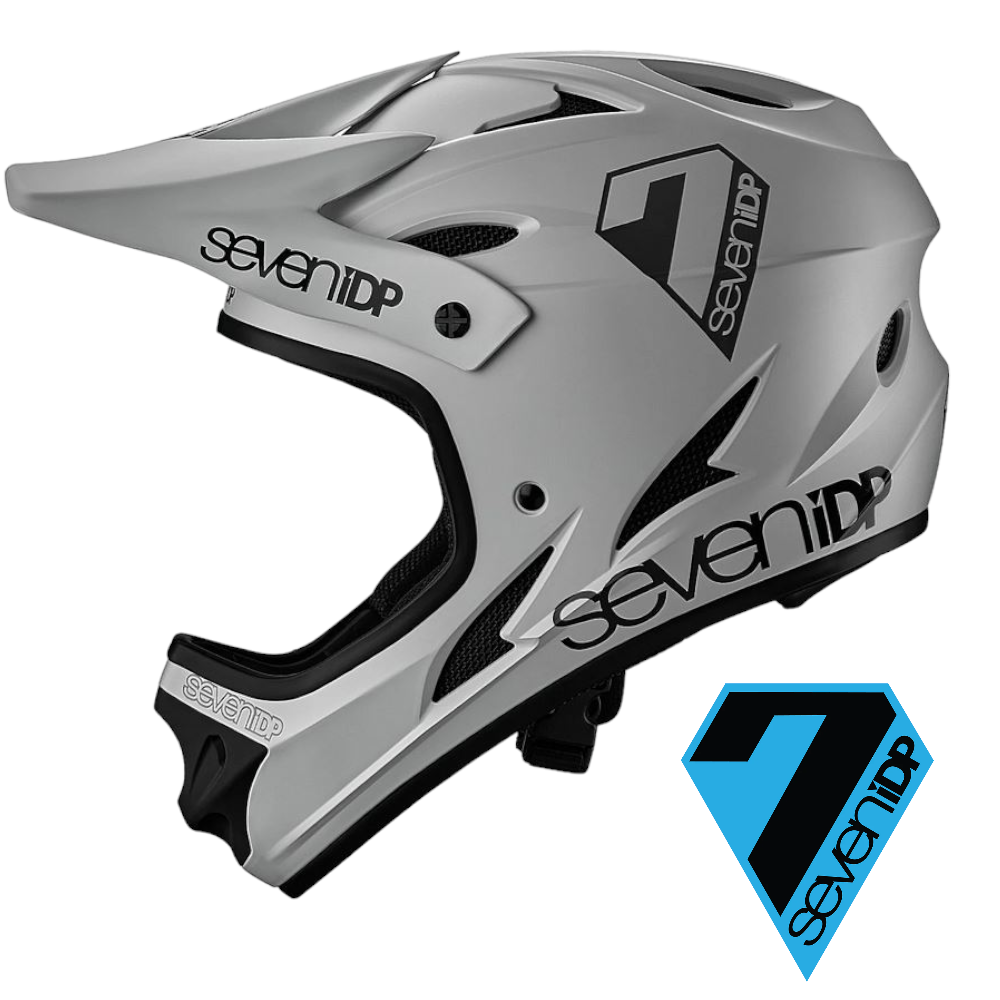 SeveniDP -  Seven Protection 7iDP M1 Fullface Helm Grau Kinder Jugendliche Gr. Youth L - Bikers Base BMX