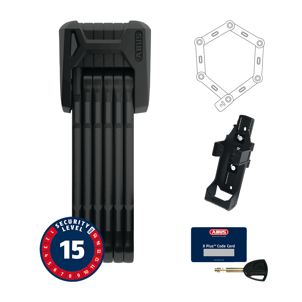 ABUS -  Abus Bordo Faltschloss 6505/85 BK SH Granit XPLUS Sicherheits LEVEL 15 - Bikers Base BMX