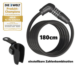 ABUS Tresor Kabelschloss 6512C / 180 BK SCLL 180cm (8313148899592)