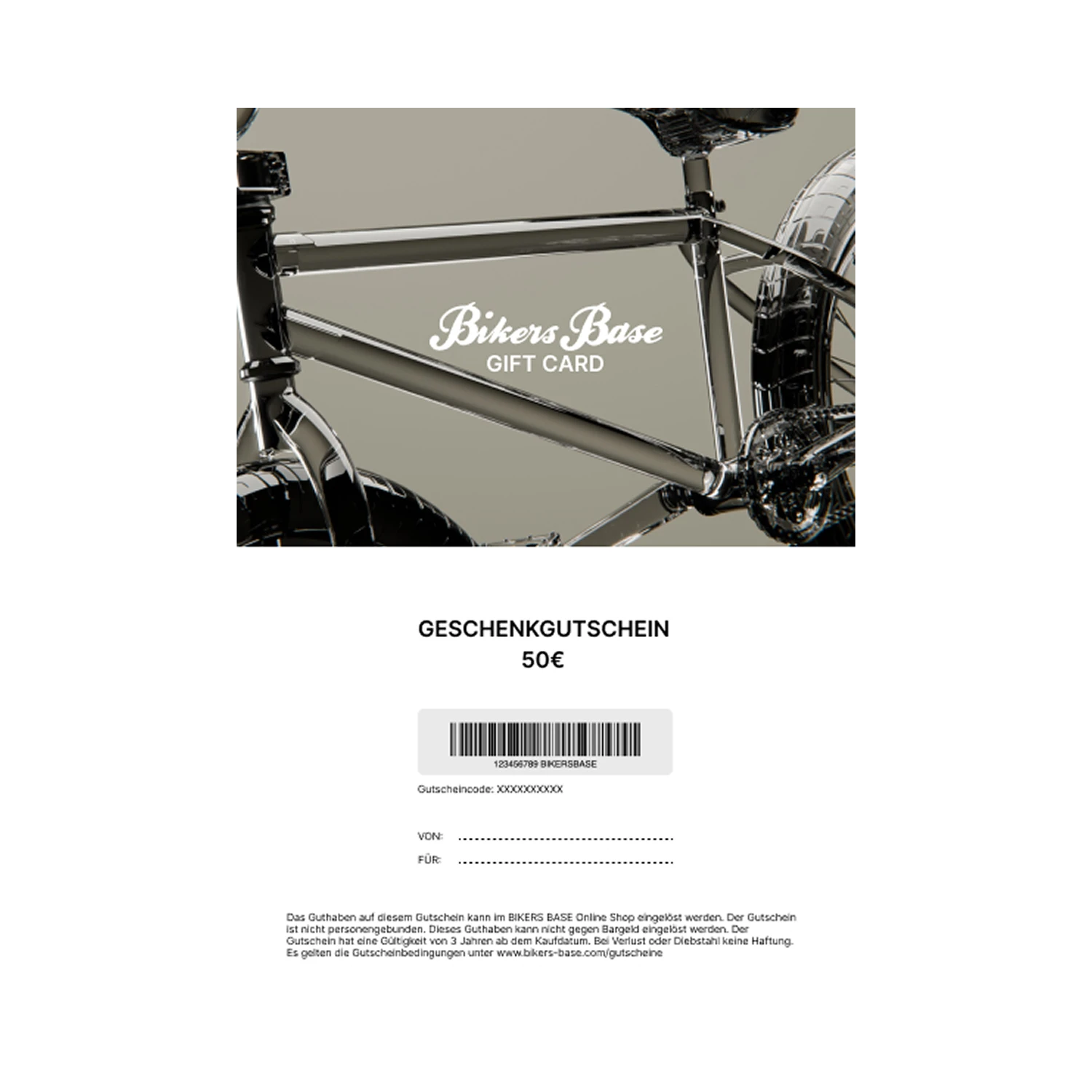 fahrrad gutschein kaufen Bikers Base Geschenk Gutschein zum Ausdrucken