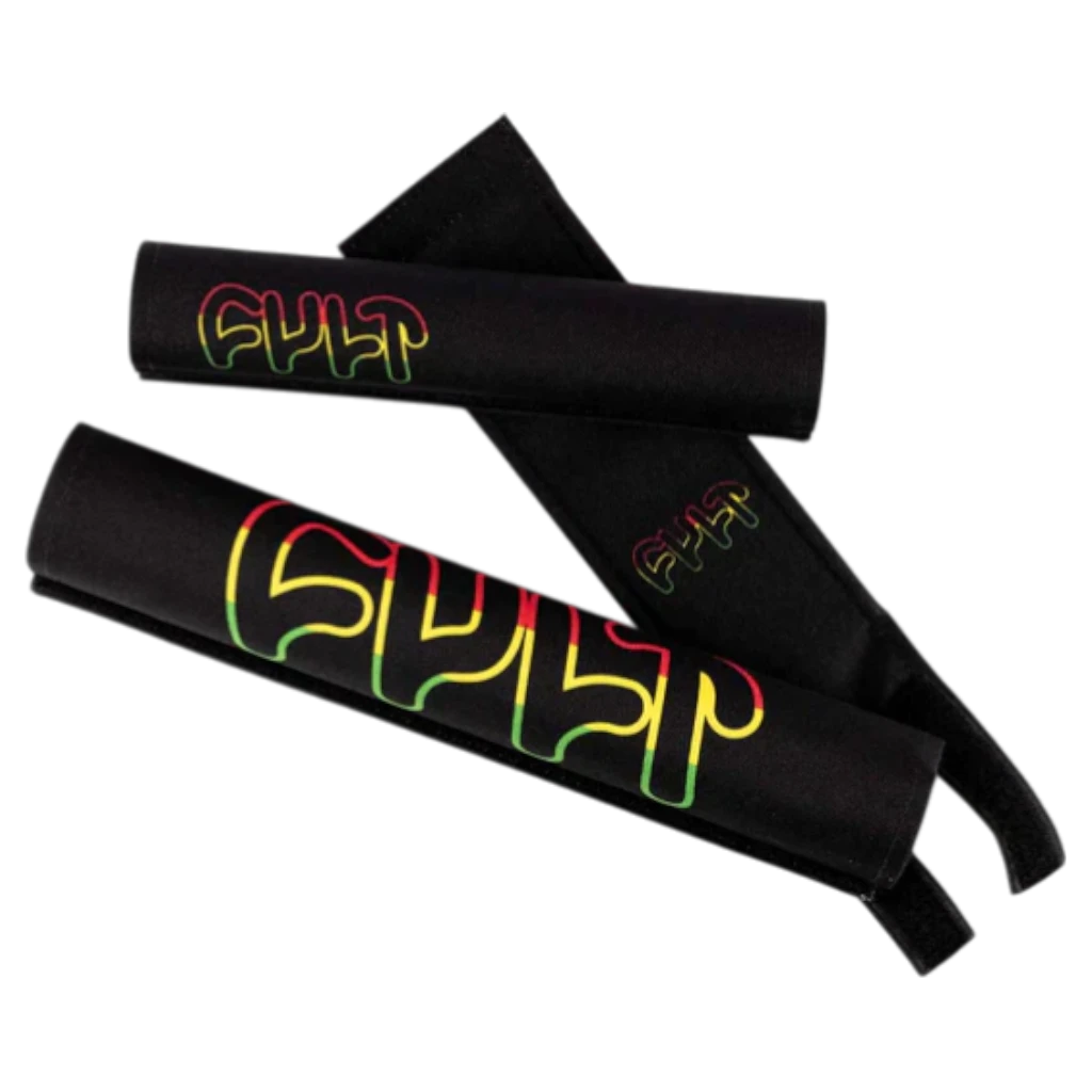 CULT Logo Bike Rasta Pad Set BMX Lenker Vorbau und Rahmen Oberrohr Polster