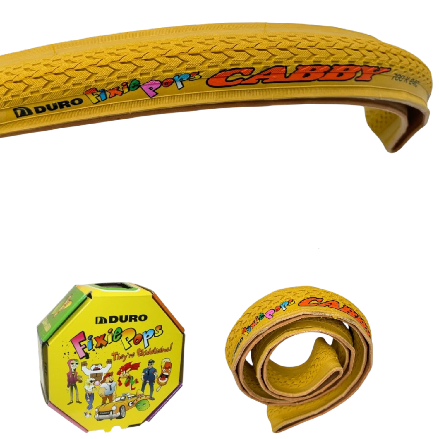 DURO Cabby 24-622 FIXIE POPS YELLOW Race 28" Folding Tire 700 x 24c