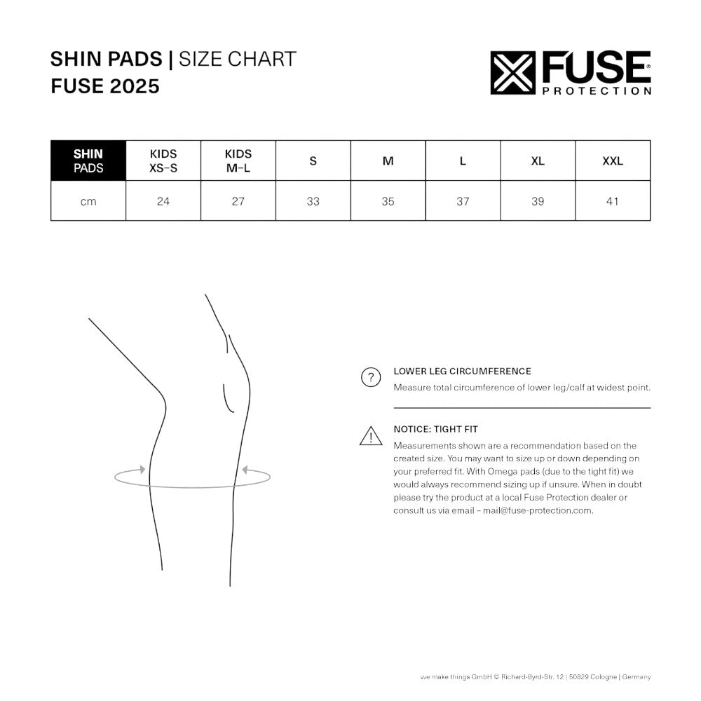 Fuse -  Fuse Omega Schienbeinschon inkl. Whip - Bikers Base BMX