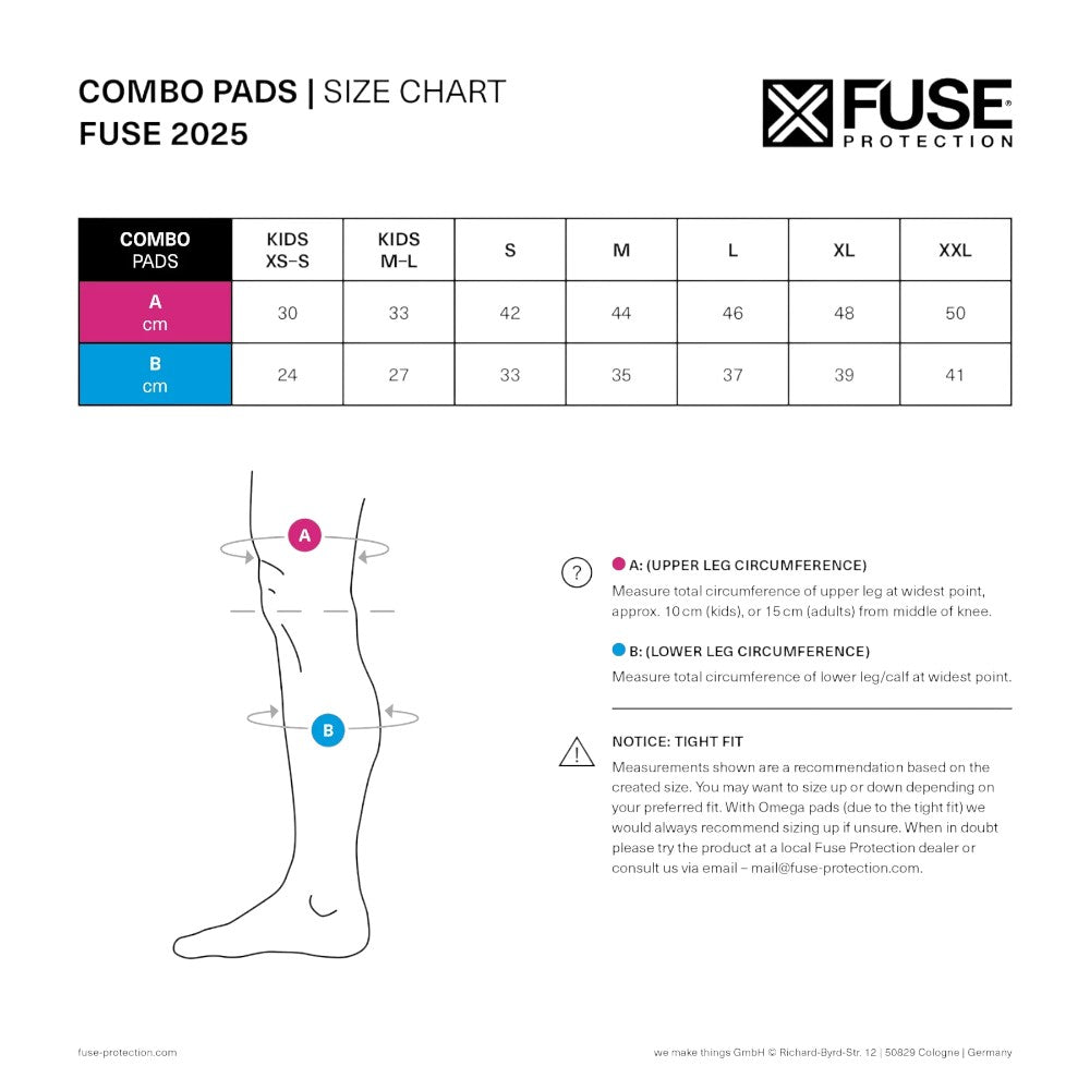 fuse -  Fuse Echo 75 Knee Pad Combo BMX Knie und Schienbeinschoner - Bikers Base BMX