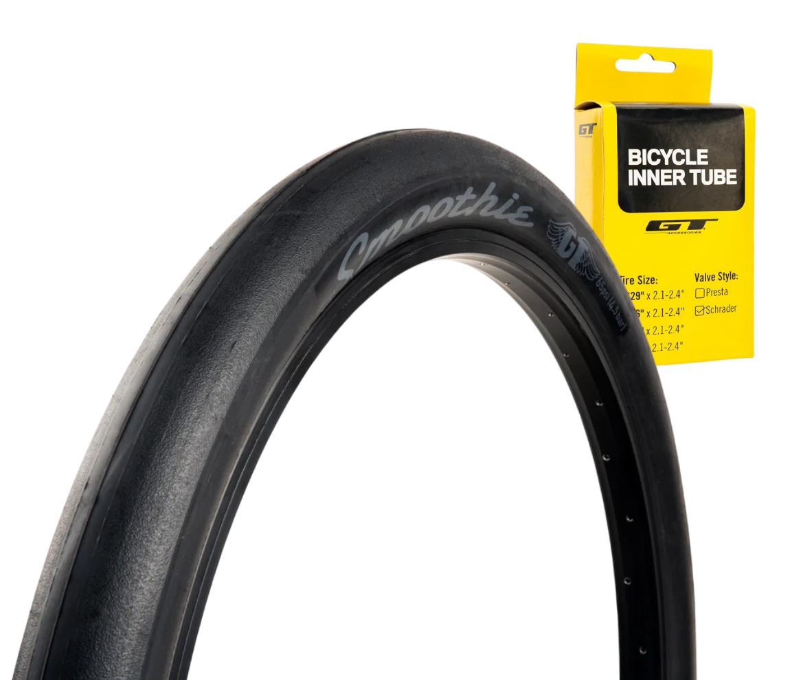 GT Bikes -  GT Bikes Smoothie Thick Slick Reifen + Schlauch Set 29" x 2,5" 64 - 622 BK - Bikers Base BMX