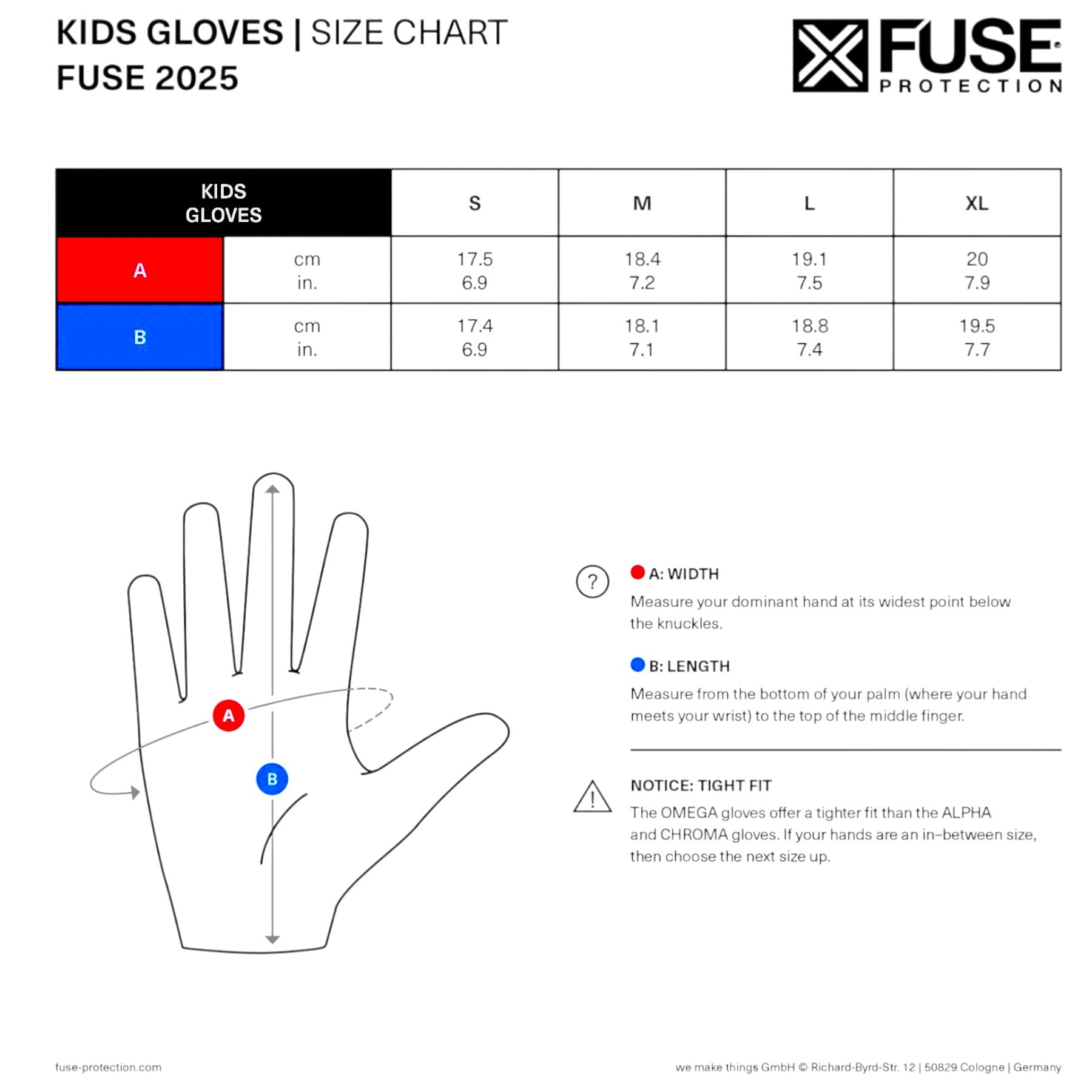 Fuse -  Fuse Alpha Youth BMX Kinder Handschuhe - Bikers Base BMX