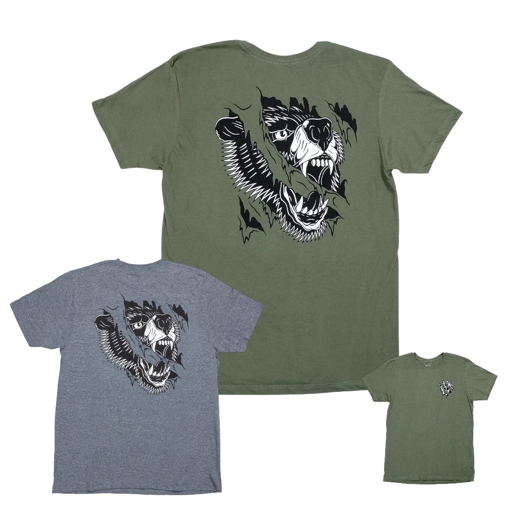 Odyssey BMX Ripped Monogram T-Shirt Grau / Olive