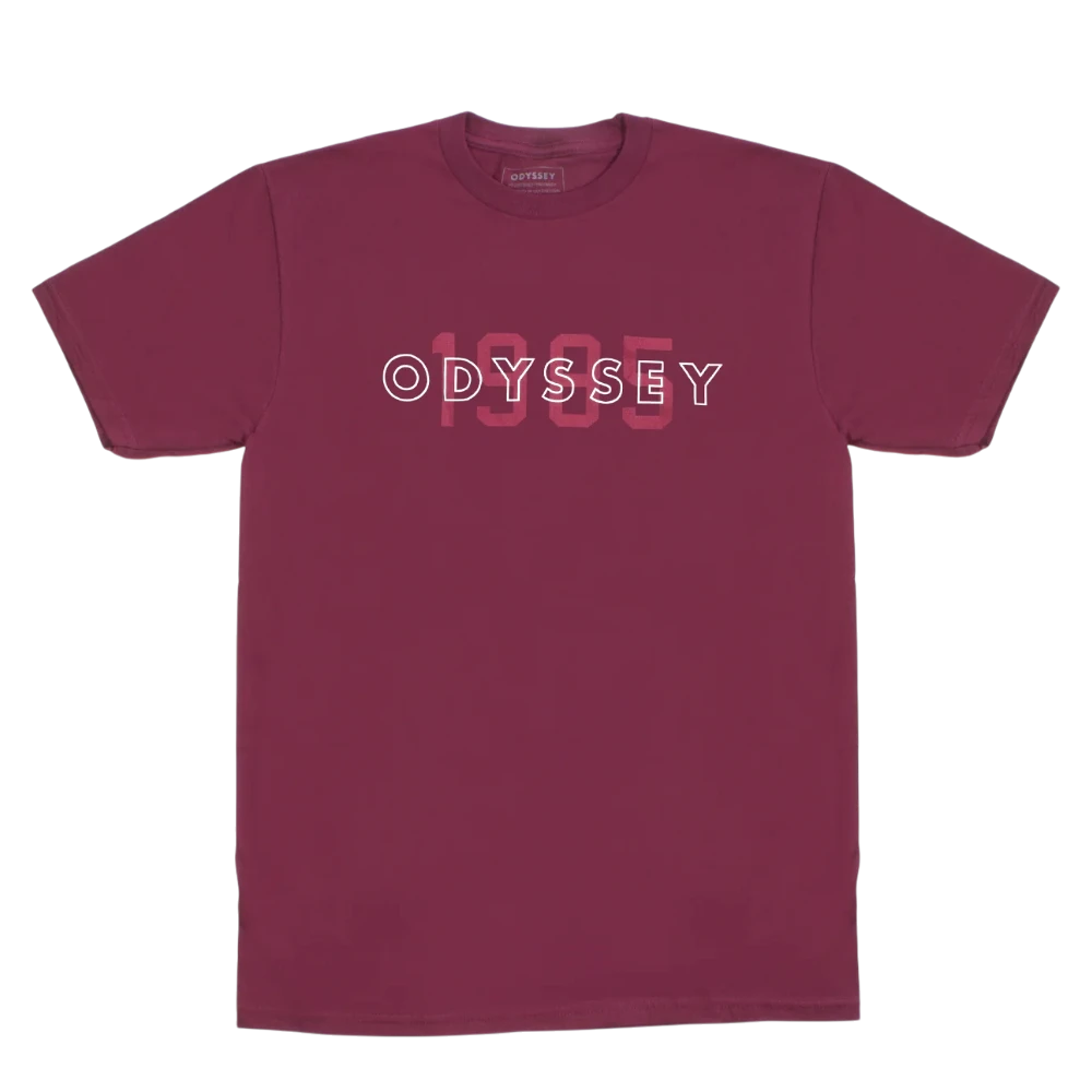 Odyssey BMX Overlap T-Shirt Burgundy
