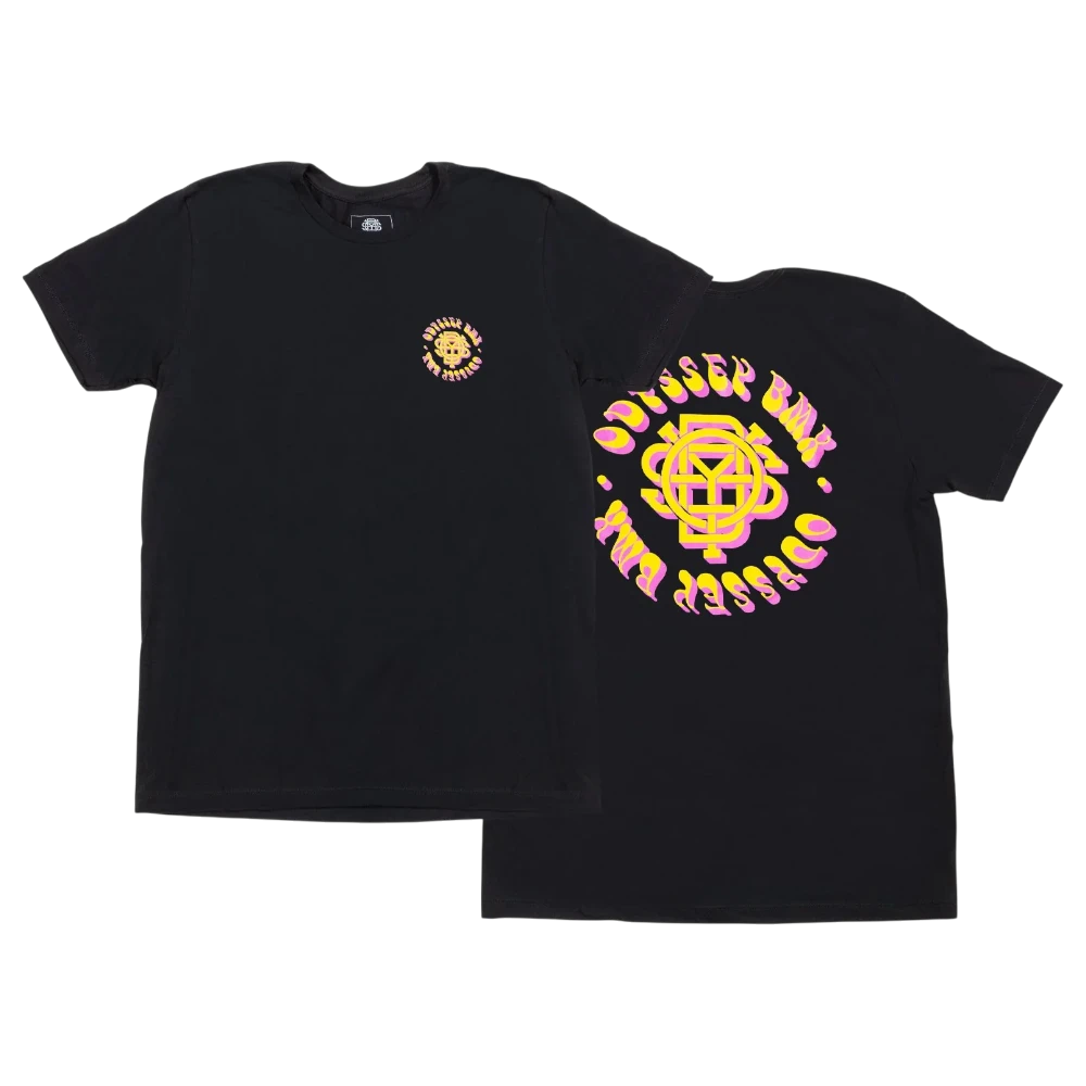 Odyssey BMX T Shirt Bethel schwarz Logo gelb/pink fade