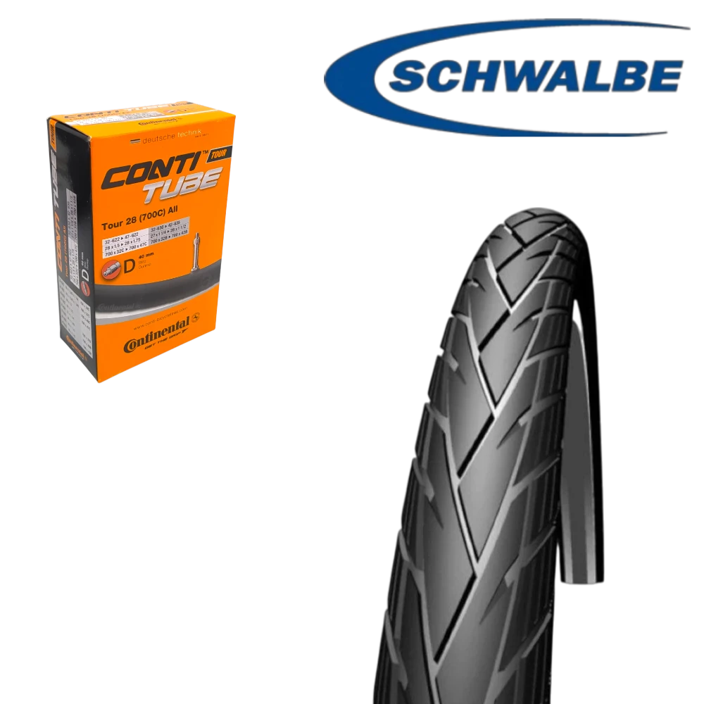 1 x Schwalbe Energizer Active plus Fahrrad Reifen + Conti Schlauch 28 x 1.75 47-622