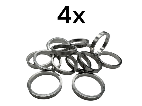 4x Alu Spacer 5mm Silber 1 1/8 Zoll für BMX Steuersatz MTB Touring Race (7587088302307)