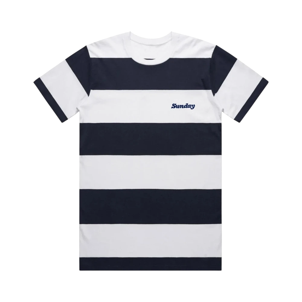 Sunday Stitched Classy T Shirt Weiß/Navy