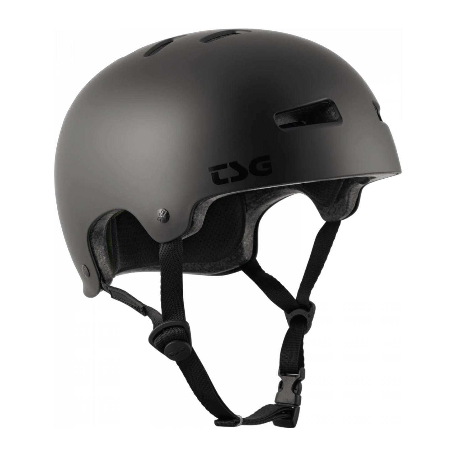 TSG Evolution Solid Colors BMX Skate Helm Satin Dark Black