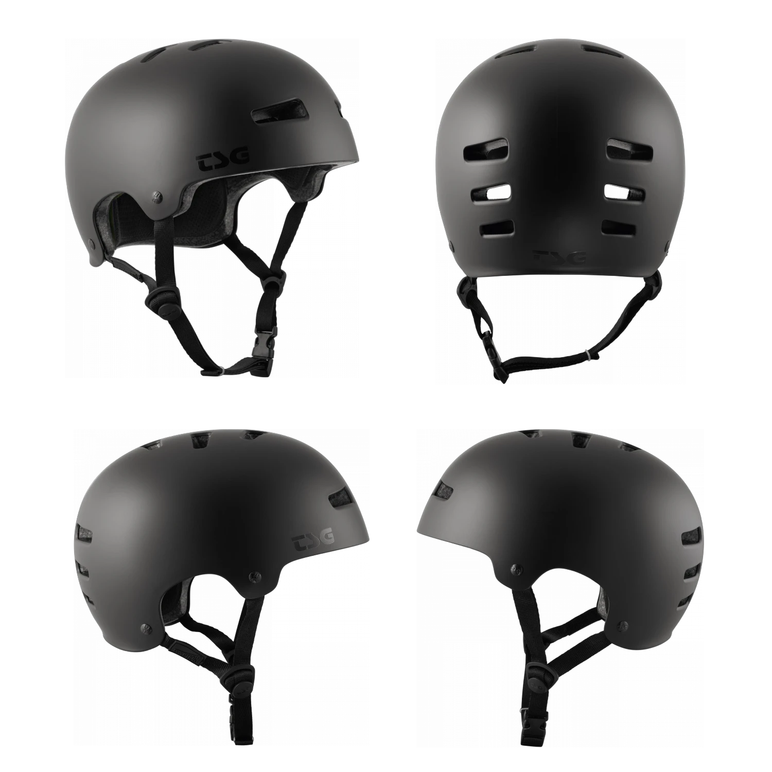 TSG Evolution Solid Colors BMX Skate Helm Satin Dark Black