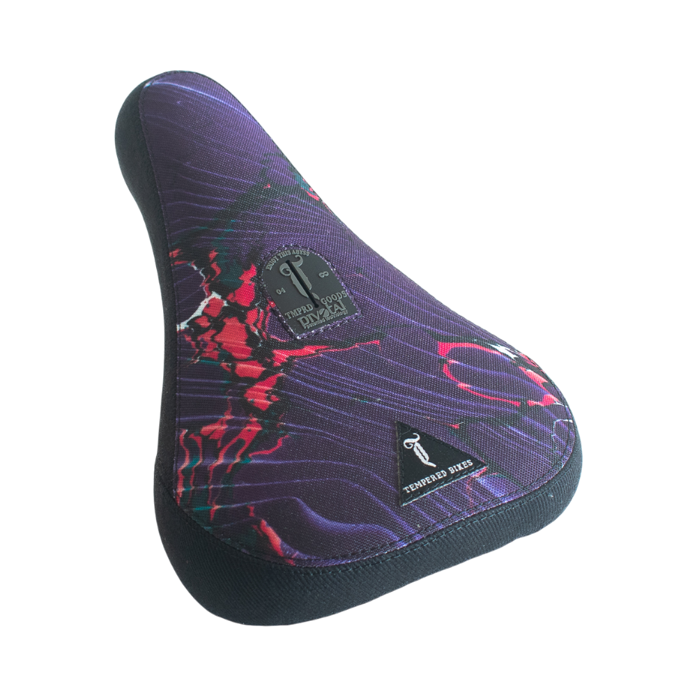 Tempered Goods BMX Pivotal Sattel Purple / Pink Marble