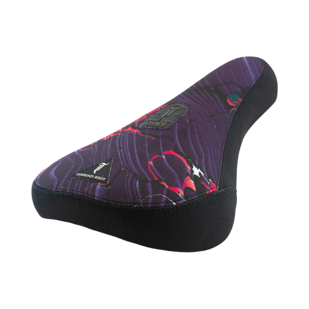 Tempered Goods BMX Pivotal Sattel Purple / Pink Marble