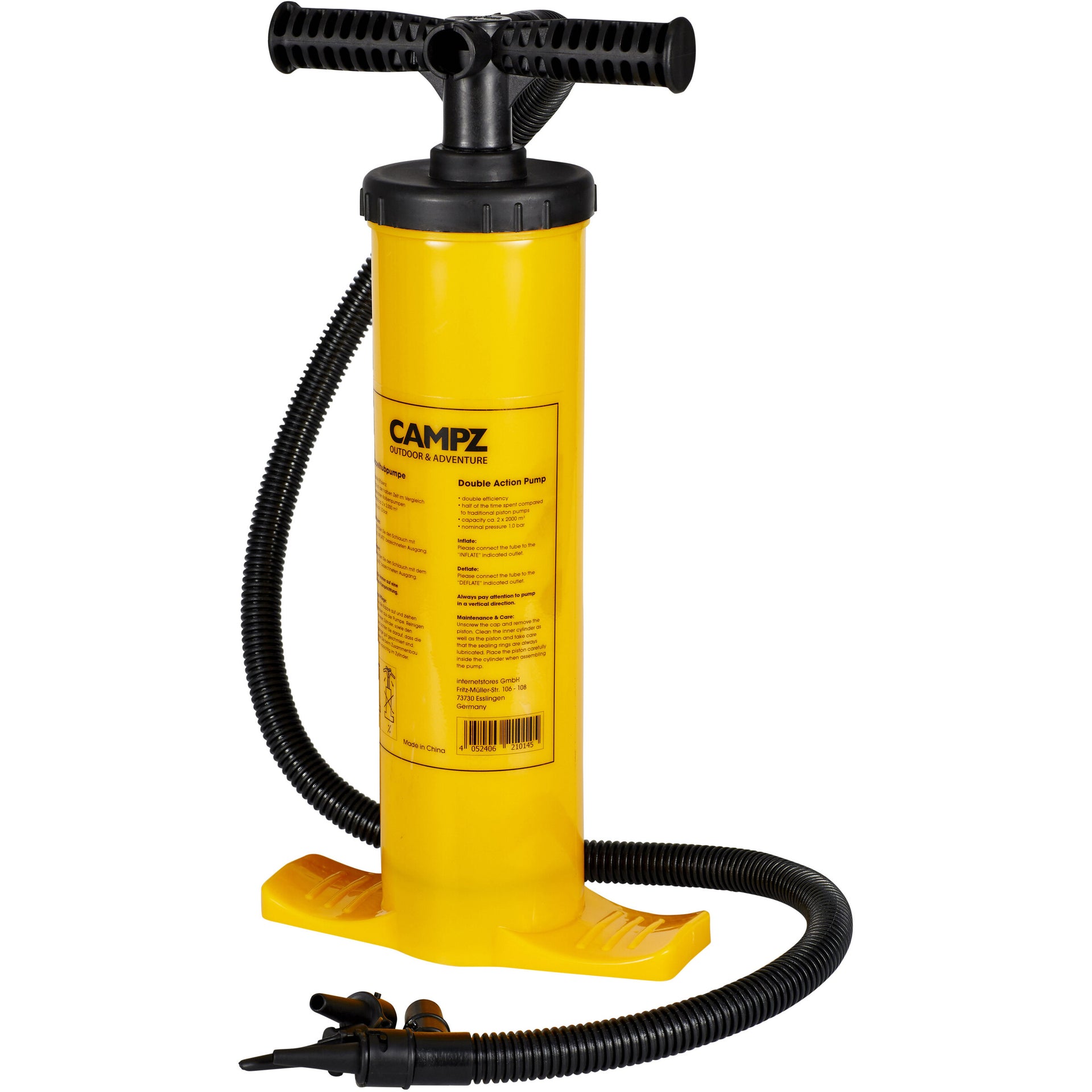 CAMPZ Doppelhubpumpe 2l gelb