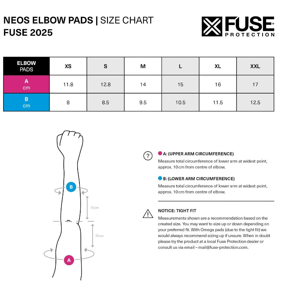 fuse -  Fuse Neos Elbow Pad BMX Ellenbogen Schoner - Bikers Base BMX