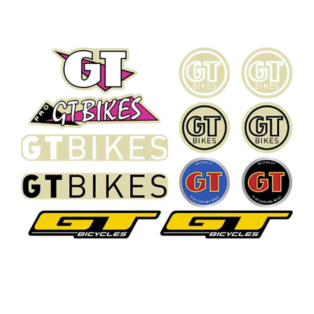 GT Bikes Retro Sticker Set 12-teilig – Oldschool Vinyl Aufkleber