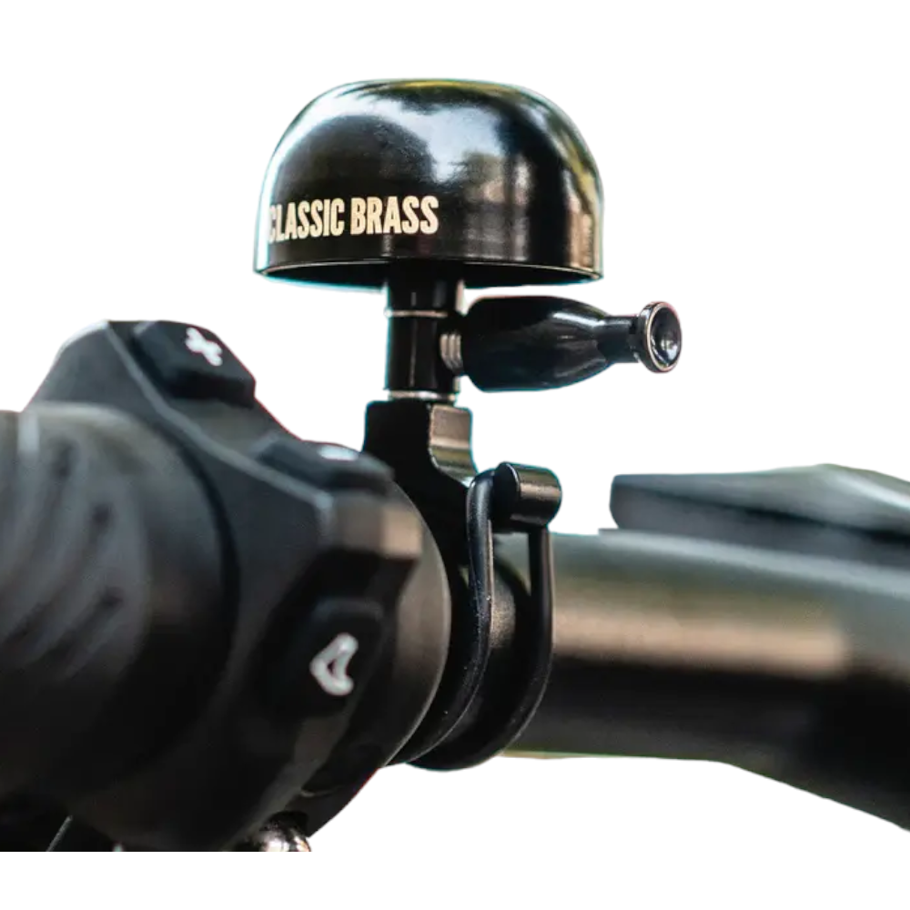 Lezyne Brass Bell Fahrradklingel Schwarz Gold Ø25,4 Ø31,8 - Bikers Base