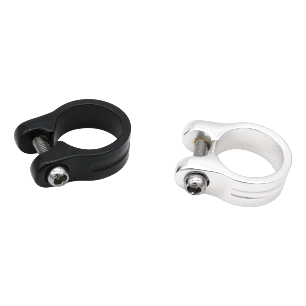 Messingschlager Sattelklemme 29,8mm schwarz oder silber - Bikers Base