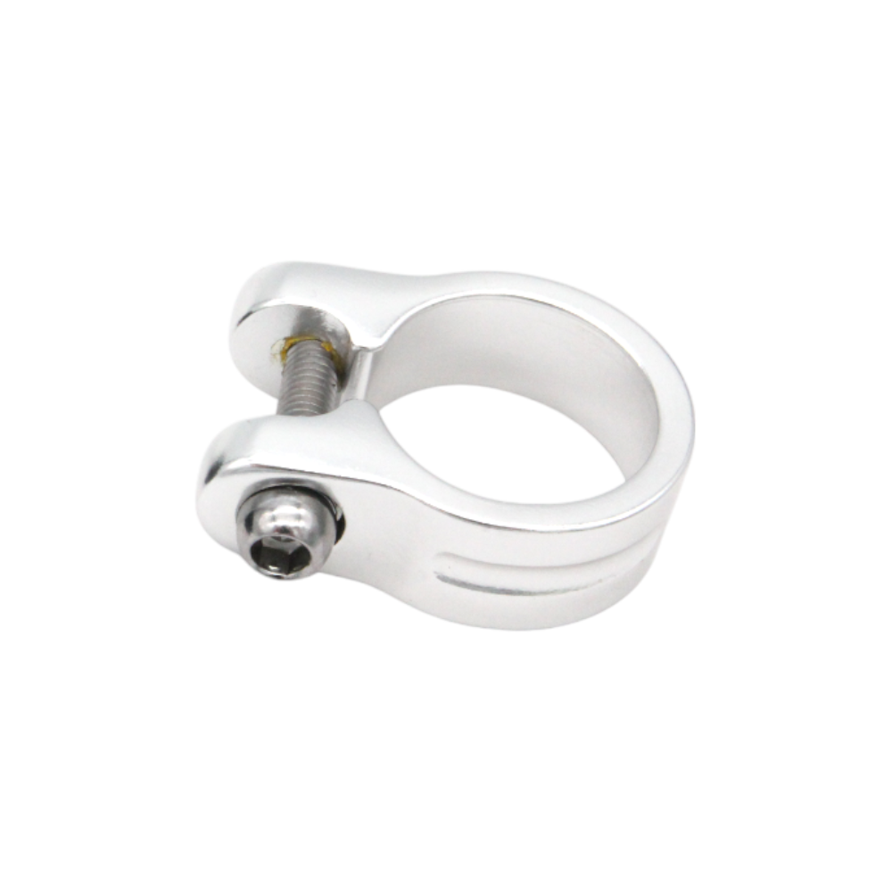 Messingschlager Sattelklemme 29,8mm schwarz oder silber - Bikers Base