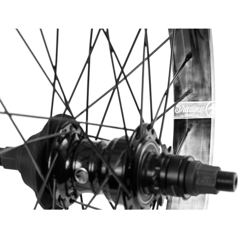 SHADOW Optimized 20 Zoll Freecoaster BMX Hinterrad, Laufrad hinten, Schwarz - Bikers Base