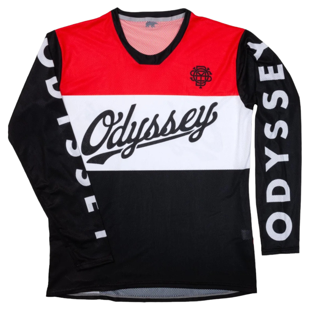 Odyssey Race Jersey langarmshirt schwarz-weiß-rot - Bikers Base