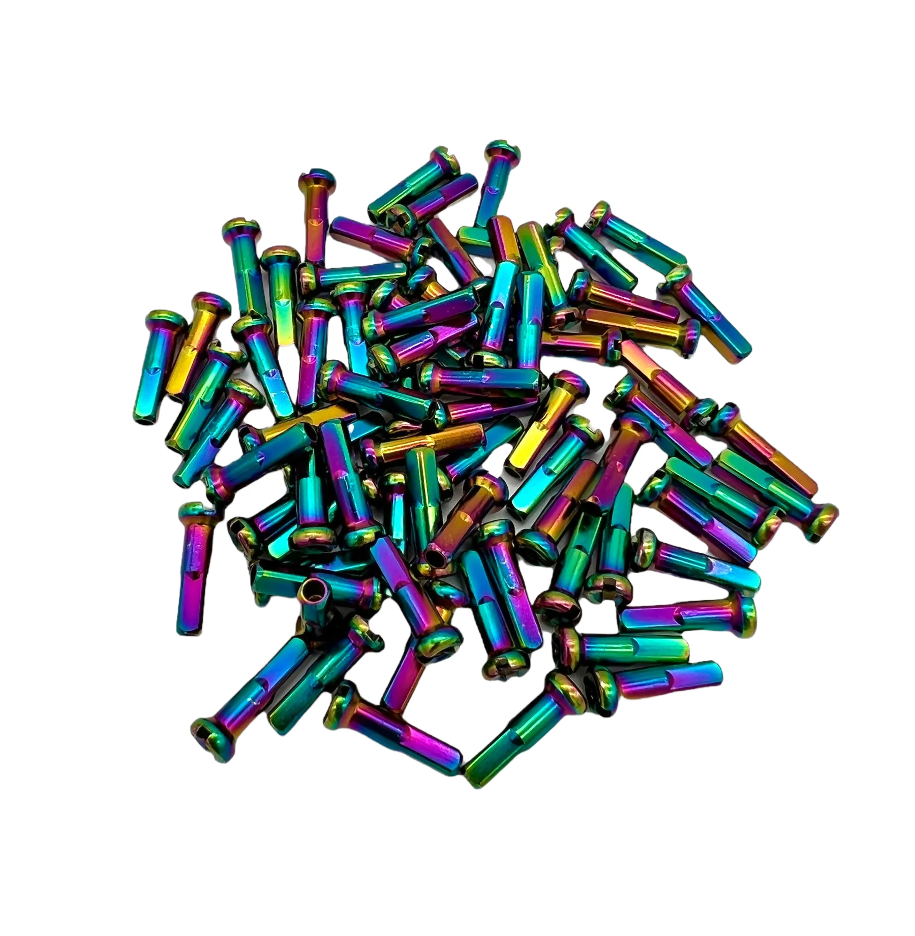 Don Speiche -  Don Speiche Rainbow Oilslick Messing Speichennippel 2.0 mm Nippel - Bikers Base BMX