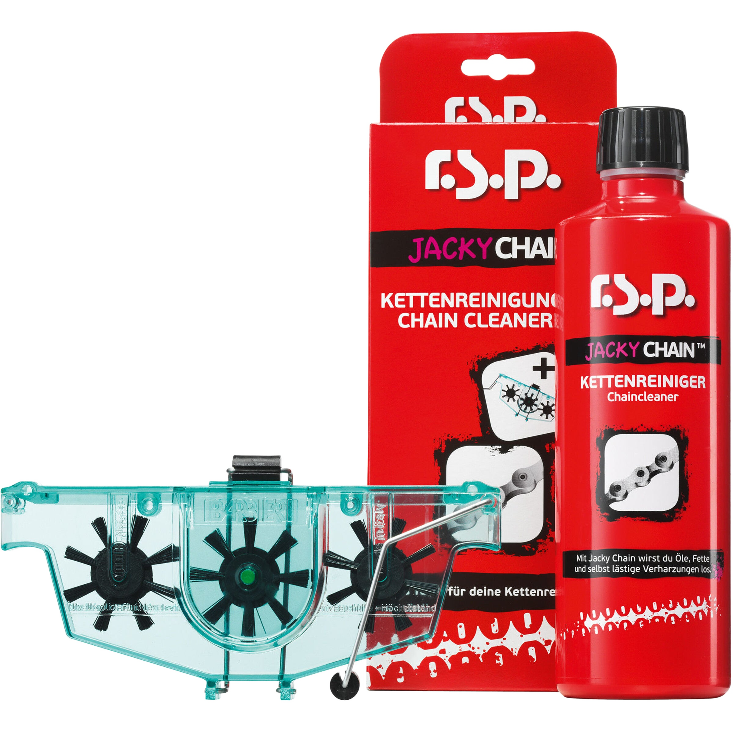 R.S.P Kettenreiniger Set Fahrrad Säuberungskit JACKY Chain Cleaner 0,5L - Bikers Base