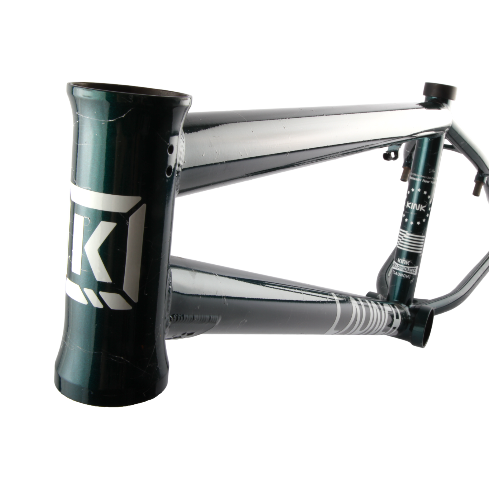 Kink Launch BMX Rahmen 20 Zoll mit 20.25" Oberrohr gloss galaxy green - Bikers Base