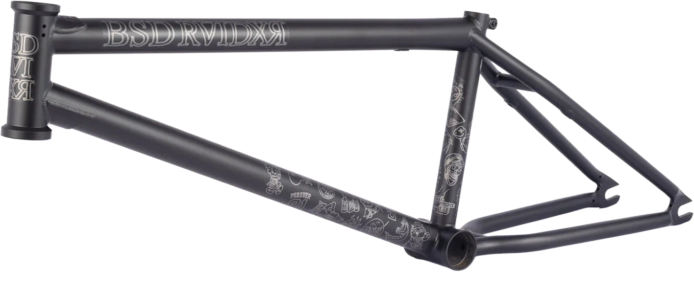 BSD RAIDER V3 BMX Rahmen David Grant Signature Schwarz Seidenmatt - Bikers Base