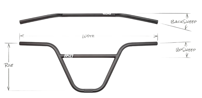 BSD RAIDER BMX Lenker matt black 2-teilig 29.5" Ø 22.2mm 10" - Bikers Base