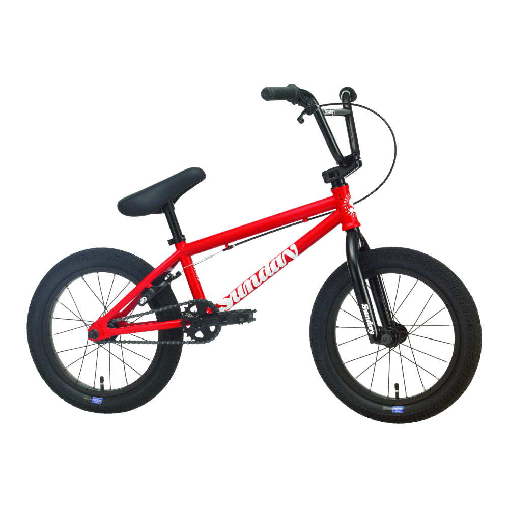 Sunday Primer 16 Zoll Kinder BMX Rad, Matte Fire Engine Red - Bikers Base