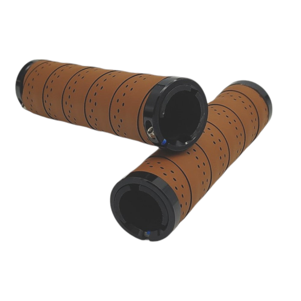 Markenlos -  Retro Griffe Braun Lenkerband 130mm 22,2mm geschraubt - bikers-base.myshopify.com