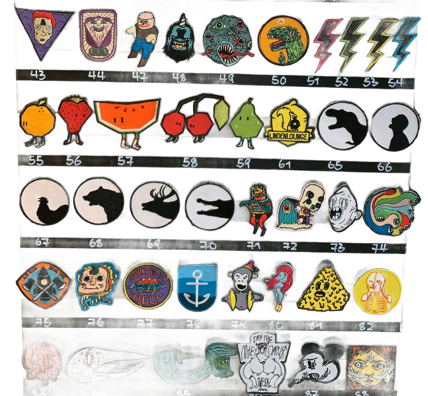 Playgrnd -  74x Playgrnd Klett Patches für Caps Mützen Beanies Aufnäher Stickerei Abzeichen - bikers-base.myshopify.com