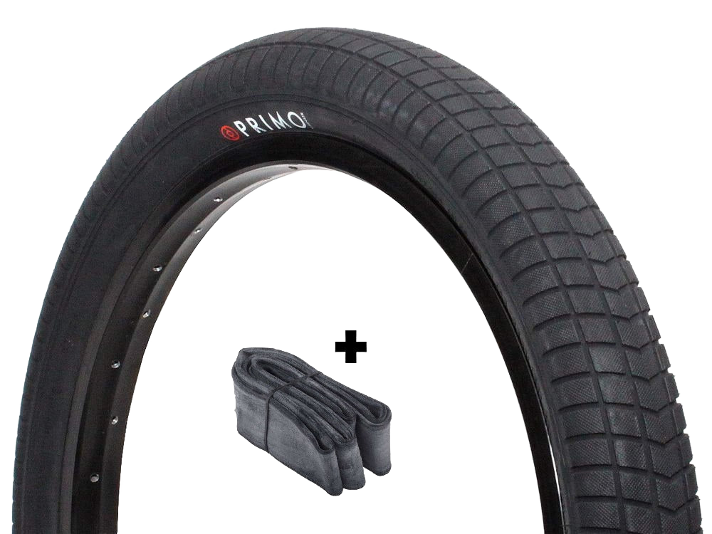 Primo V-Monster BMX Reifen + Schlauch Set schwarz 20 x 2.40 Zoll 60-406 - Bikers Base