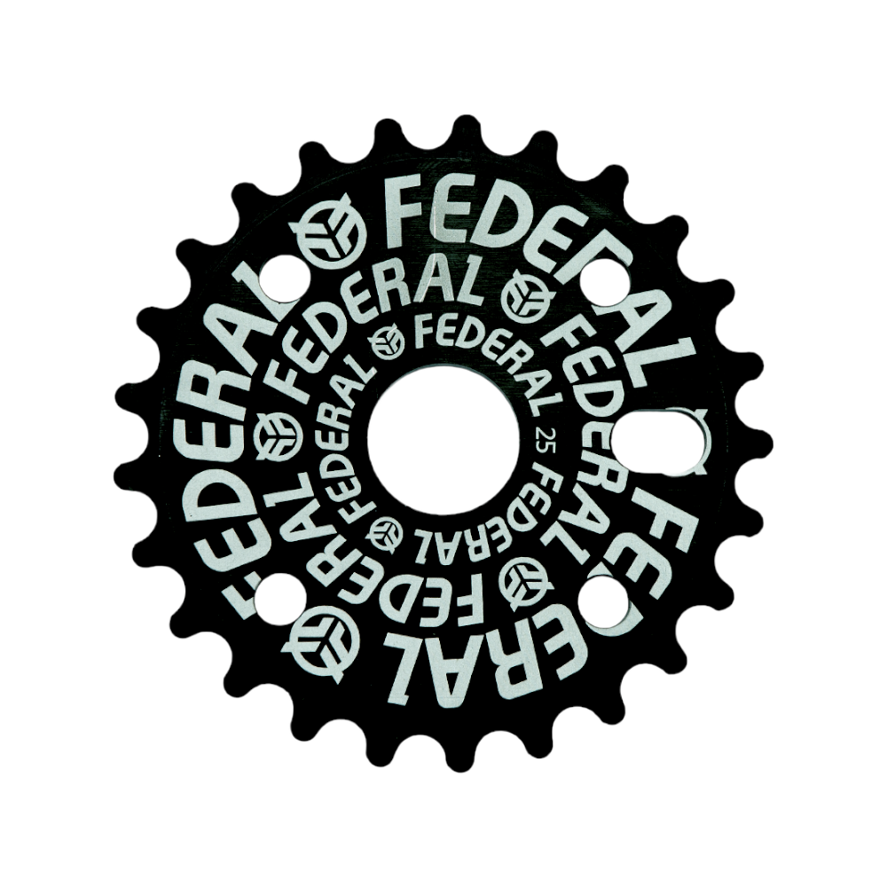 Federal Logo Solid BMX Kettenblatt 25T + 28T Schwarz - Bikers Base