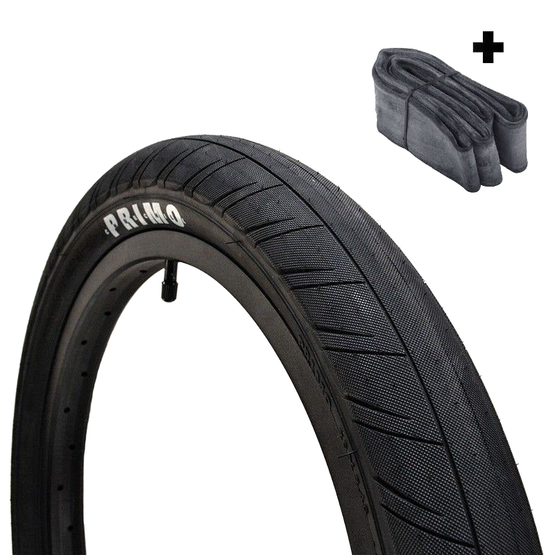 Primo Churchill BMX Reifen + Schlauch Set schwarz 20 x 2.45 Zoll 66-406 - Bikers Base