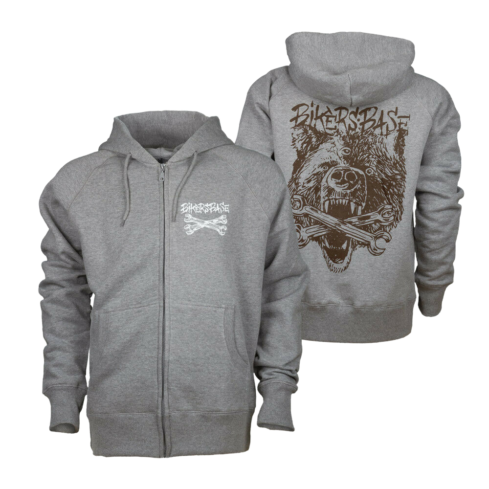 Bikers Base -  Bikers Base Clothing Bear Fahrrad BMX Zipper Zip Hoodie Unisex - Bikers Base BMX