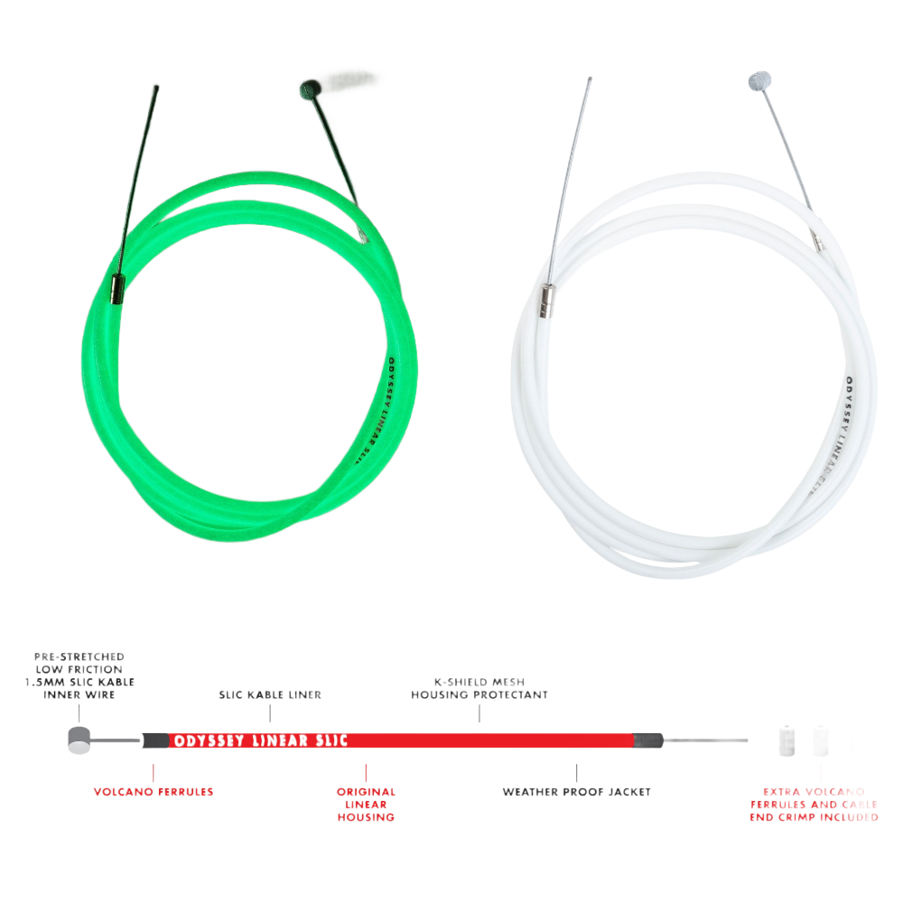 Odyssey Linear Slic BMX Bremskabel Glow in the dark U-Brake V-Brake Seitenzug - Bikers Base