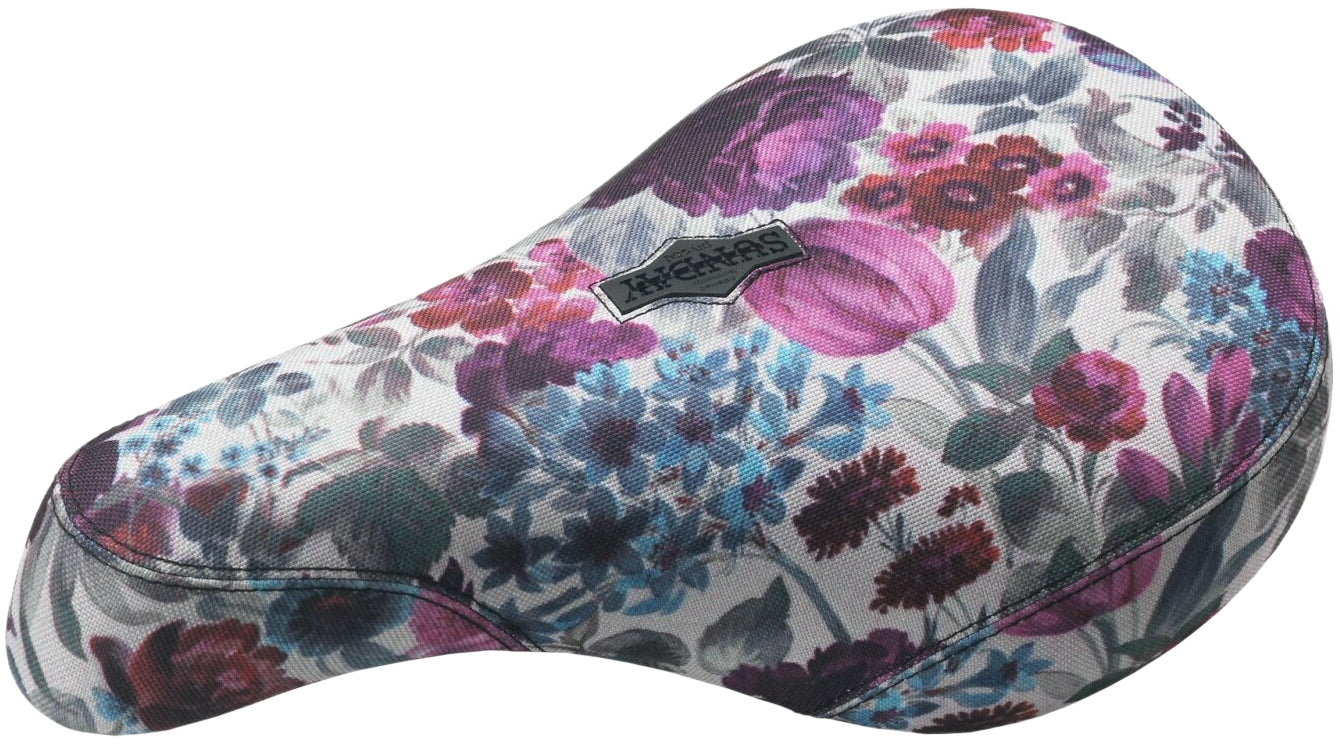 Sunday Wallflower V2 Fat Pivotal BMX Sattel, bunt, Blumenmuster - Bikers Base